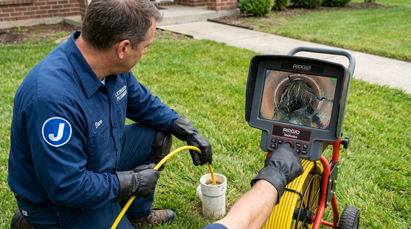 Sewer camera inspection being performed by Johns Plumbing LLC in Elverta