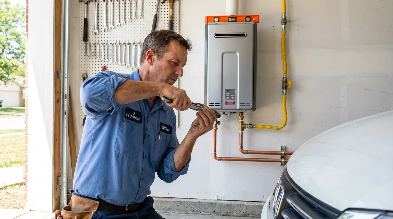 Tankless water heater installation by a Johns Plumbing LLC plumber in Elverta